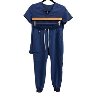 FIGS Scrubs set Catalina Top and Zamora Joggers (petite) XXS in royal blue